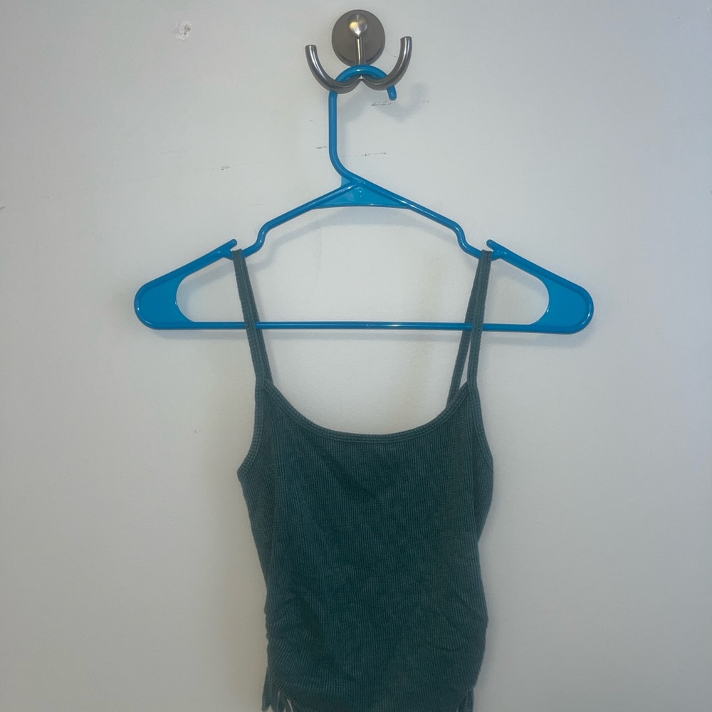 Green Fitted Crop Camisole